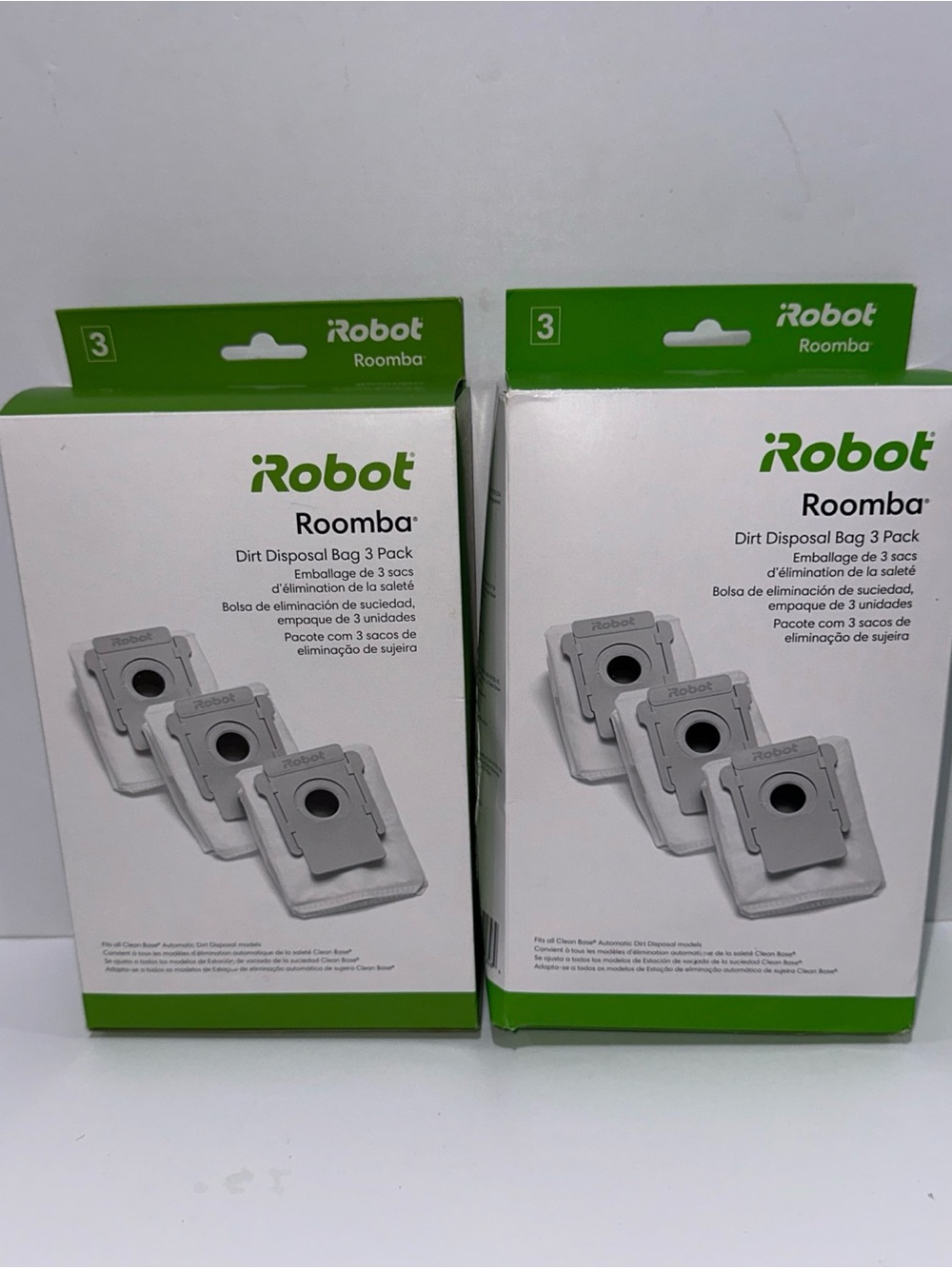 iRobot Roomba Dirt Disposal Bag 3-Pack - White & Green Packaging